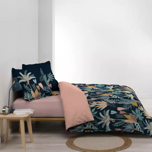 Funda nórdica y dos fundas para almohadones en algodón (240 cm) Guinea Azul 3