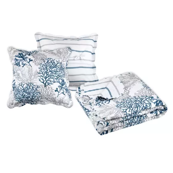 Colcha y fundas para almohadones (260 x 240 cm) Quiberon Gris 2