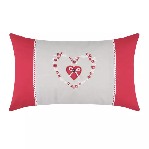 Coussin rectangulaire Pauline cœur Rouge 2