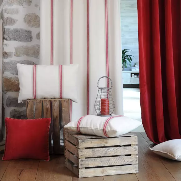 Coussin carré coton (50 cm) Montauban Rouge 2