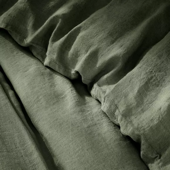 Housse de couette lin lavé (240 cm) Louise Vert romarin 2