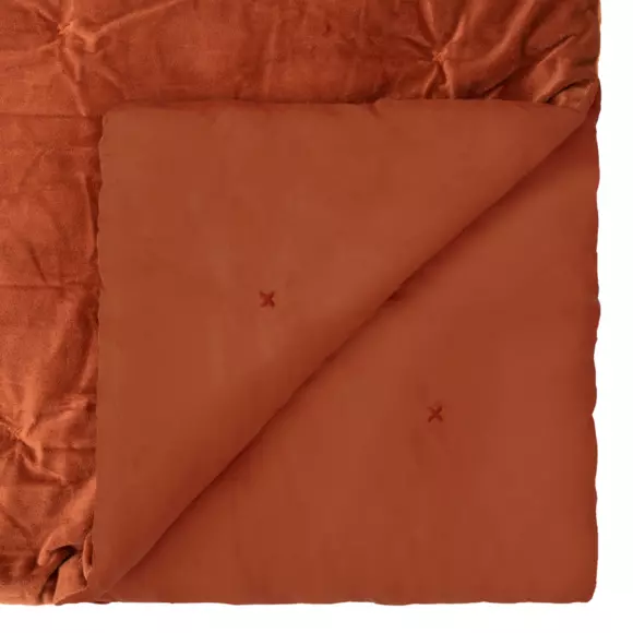 Couvre-lit velours (240 x 260 cm) Jil Terracotta