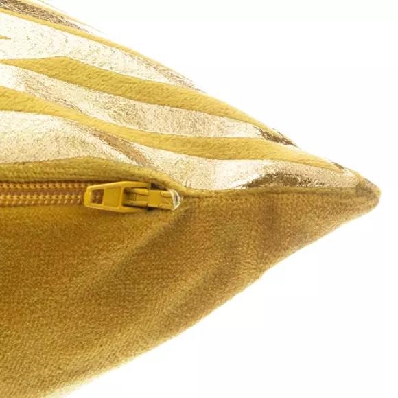 Coussin carré velours (40 cm) Or Tropic Jaune ocre 2