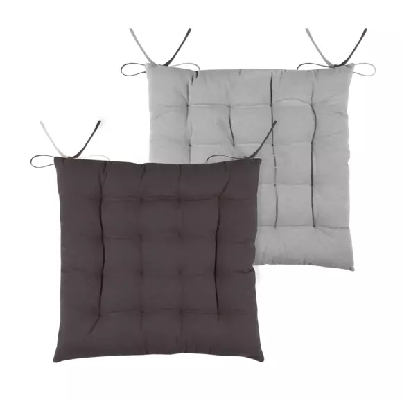 Coussin de chaise carré Duo Gris anthracite