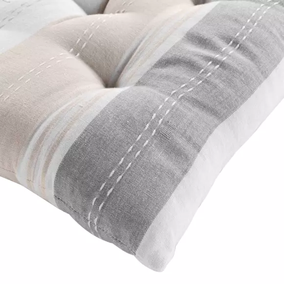 Coussin de chaise carré coton recyclé Andria Beige 3