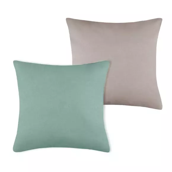 Coussin carré (50 cm) Duo Vert jade 2