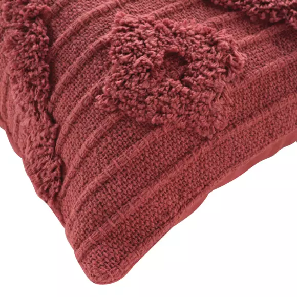 Housse de coussin carrée coton (40 cm) Zelie Terracotta