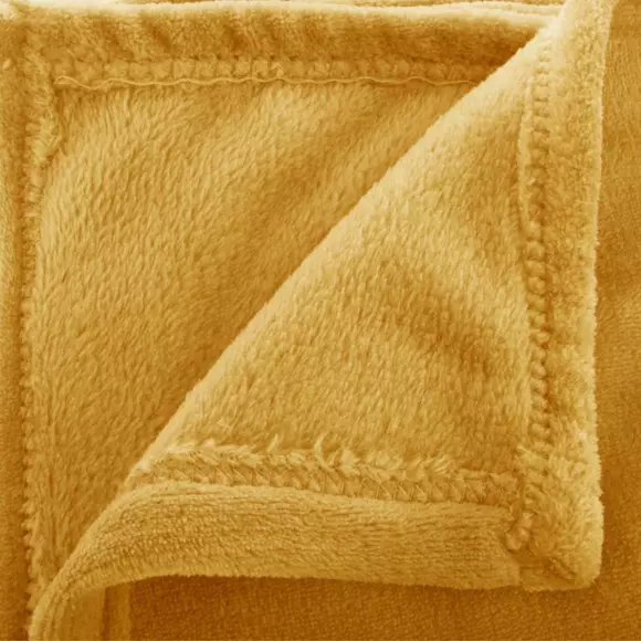Manta suave (180 cm) Ternura flanel Amarillo ocre 2