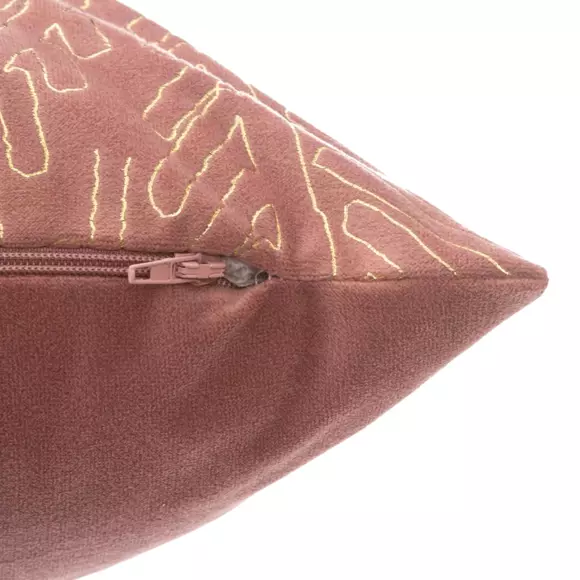 Cojín rectangular terciopelo Oro Tropic Rosa 2