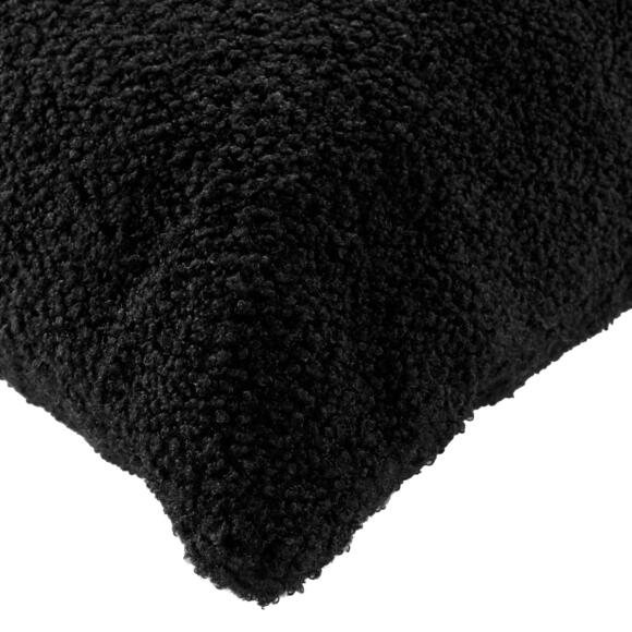 Coussin carré bouclette (45 cm) Wooly Noir