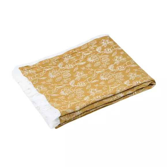 Manta gasa de algodón (150 cm) Sunda Amarillo mostaza