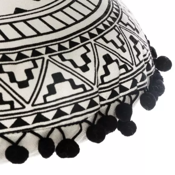 Coussin rond (40 cm) Delhi Noir et blanc 3