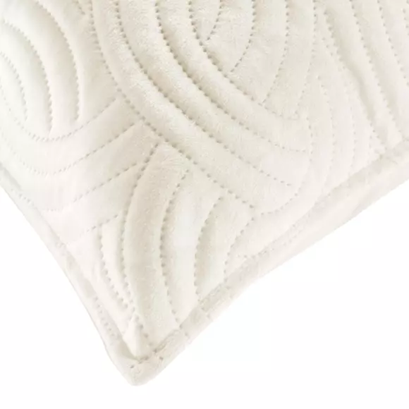 Housse de coussin carrée velours (60 cm) Solange Ecru