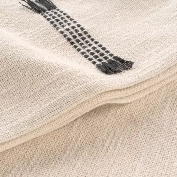 Plaid coton (150 cm) Juline Ecru