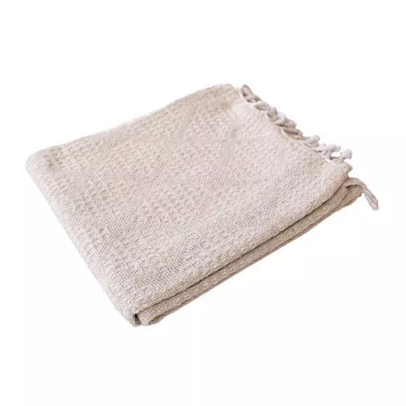 Manta  algodón reciclado (160 cm) Dune Crudo 2