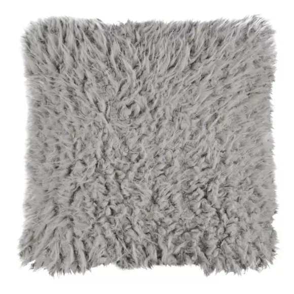 Housse de coussin carrée fausse fourrure (40 cm) Mouton Taupe 3