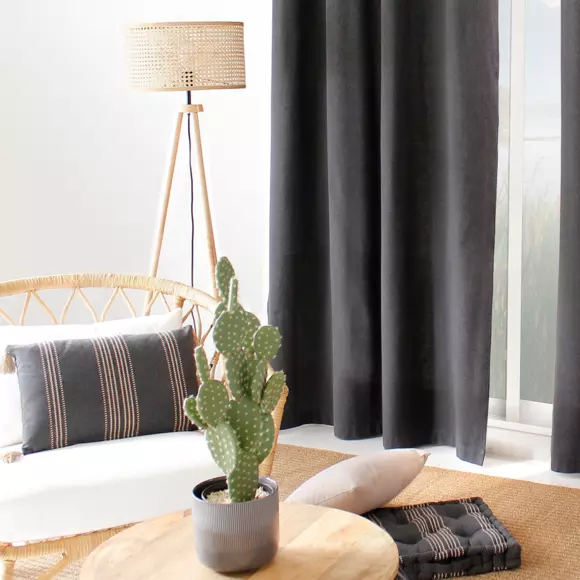 Cojín rectangular algodón reciclado (50 cm) Linea Gris oscuro 2