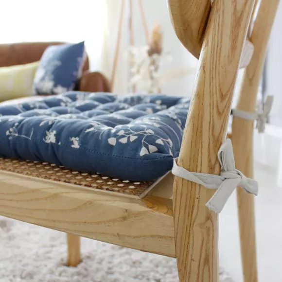 Coussin de chaise carré Herbier Bleu 3