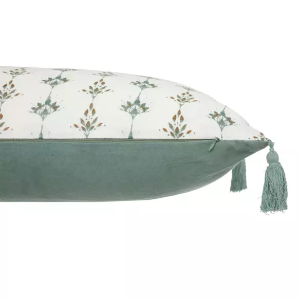 Coussin rectangulaire gaze de coton (50 cm) Jamana Vert céladon