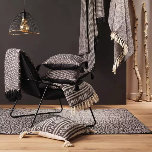 Manta algodón (150 cm) Junon Negro