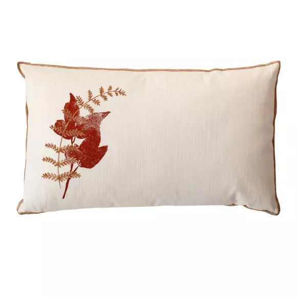 Coussin rectangulaire (50 cm) Vegetalis motif Ecru 3