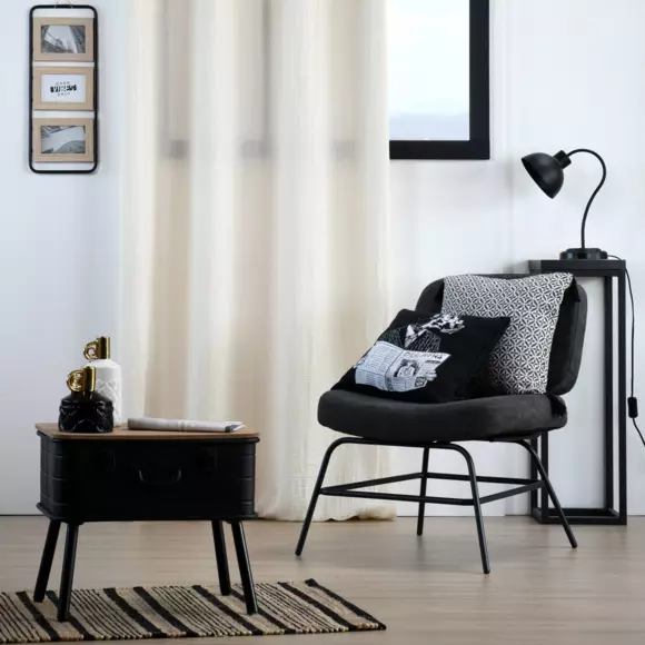 Coussin carré (40 cm) Princeton Noir