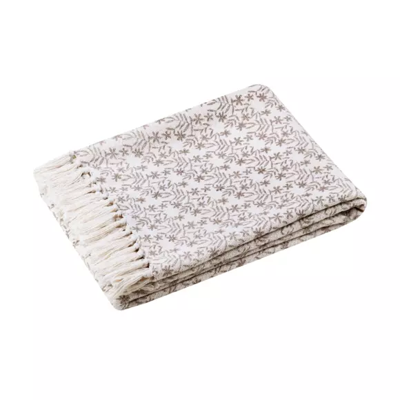  Cobija de sofá en algodón (150 cm) Sophie Beige 3