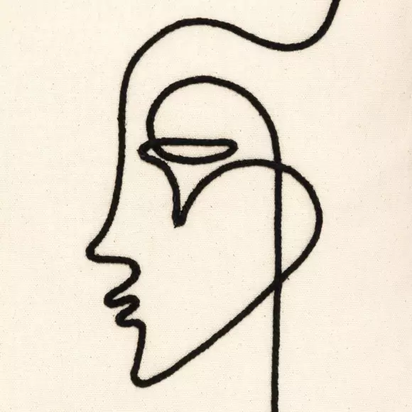 Housse de coussin carrée (40 cm) Visage Ivoire 2