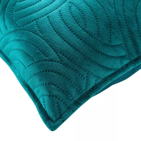 Funda para cojín cuadrado terciopelo (40 cm) Solange Azul petróleo