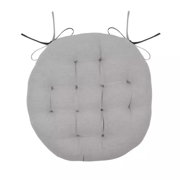 Coussin de chaise rond Duo Gris anthracite
