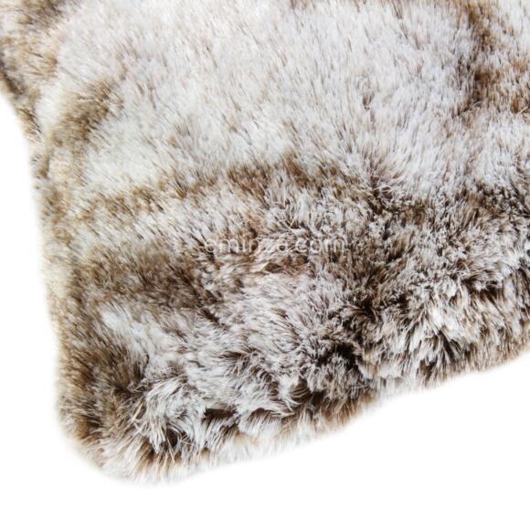 Coussin carré fausse fourrure (40 cm) Ours taupe 2
