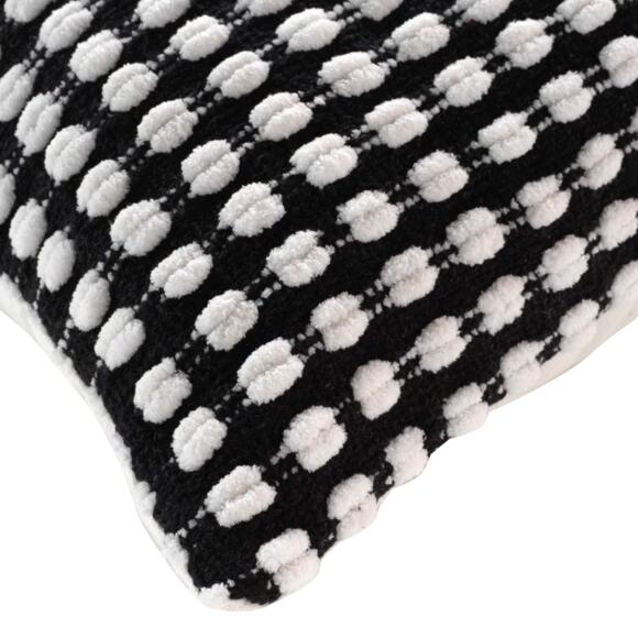 Housse de coussin carrée coton (40 cm) Greta Noire