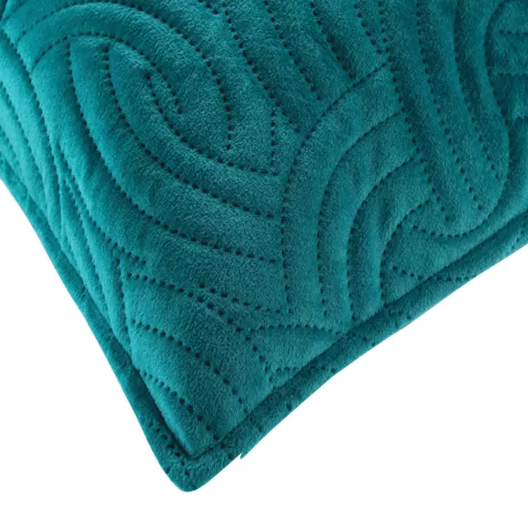 Housse de coussin carrée velours (60 cm) Solange Bleu pétrole