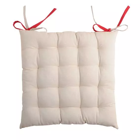 Coussin de chaise Duo Rouge et beige 3