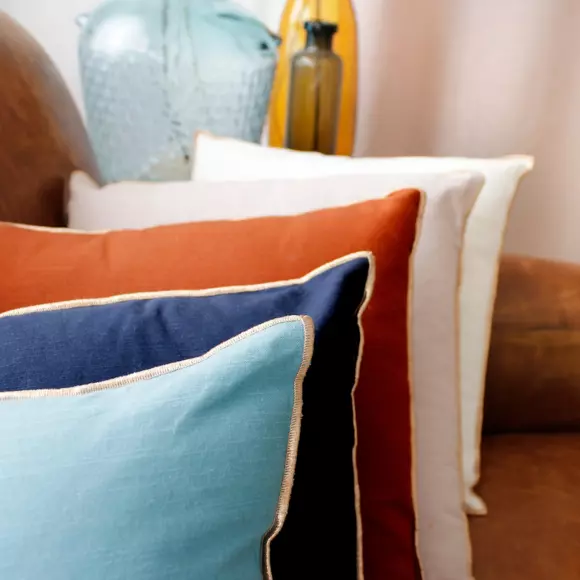 Coussin carré (40 cm) Vegetalis uni Bleu marine 3