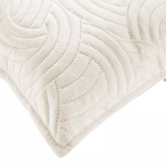 Housse de coussin carrée velours (40 cm) Solange Ecru