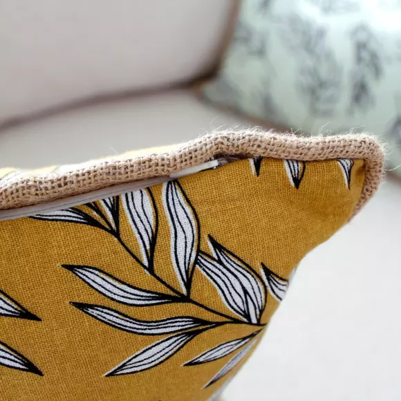 Coussin carré coton (40 cm) Lily Jaune ocre 3