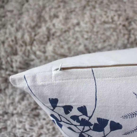 Cojín rectangular en algodón (50 cm) Herbier Azul 2