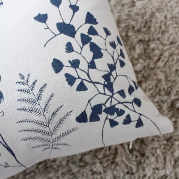 Cojín rectangular en algodón (50 cm) Herbier Azul 3