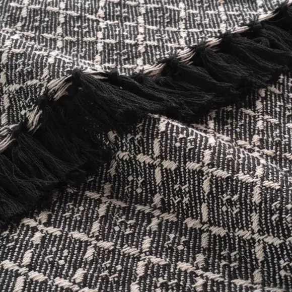 Plaid coton (150 cm) Janna Noir