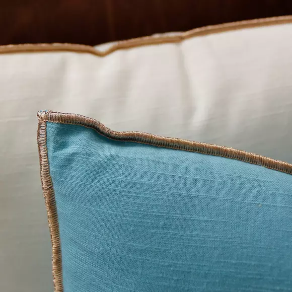 Coussin carré (40 cm) Vegetalis uni Bleu lagon 2