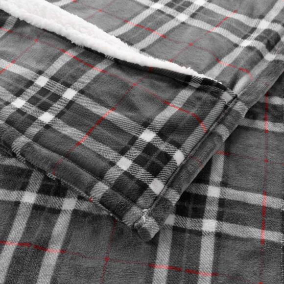 Plaid in pile con tasca (150 cm) Scottish Grigio
