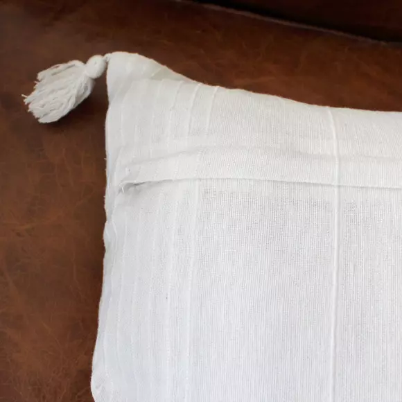 Coussin carré coton recyclé (40 cm) Bombay Blanc 3