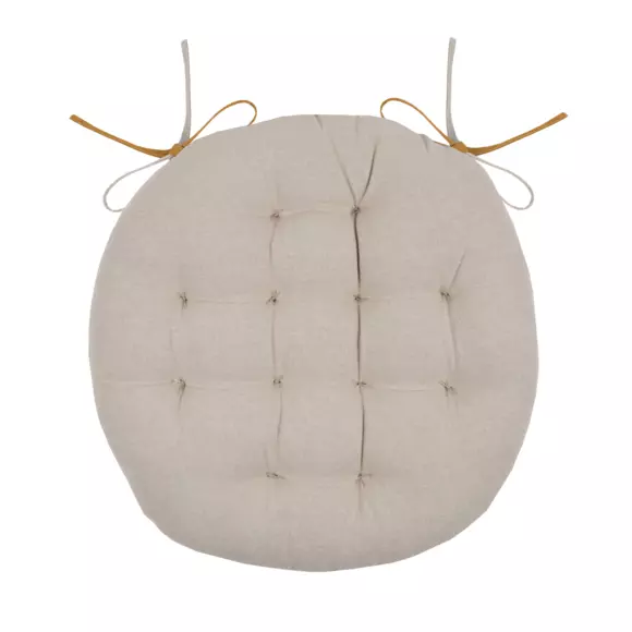 Coussin de chaise rond Duo Jaune safran