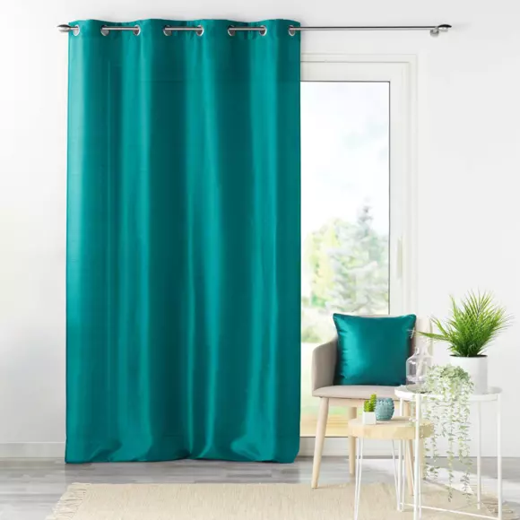 Housse de coussin carrée (40 cm) Shantung Shana Bleue 2