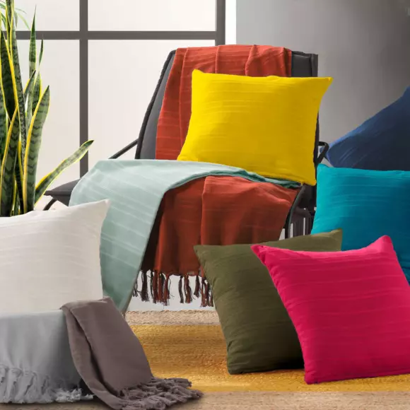 Housse de coussin carrée (40 cm) Lilia Vert kaki 2
