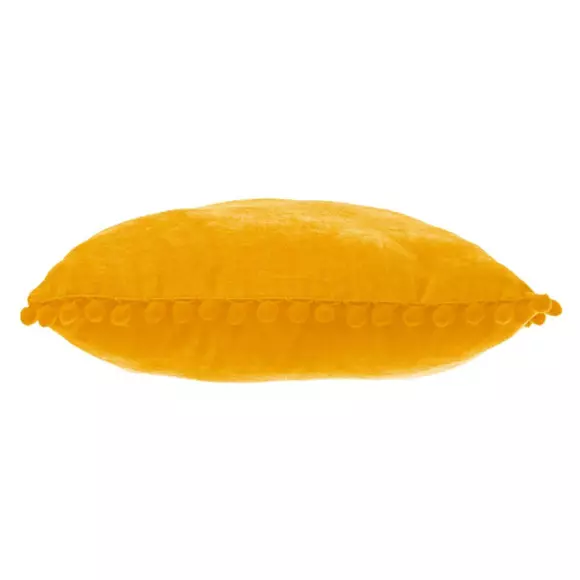 Cuscino quadrato (40 cm) Pompons Giallo ocra 2