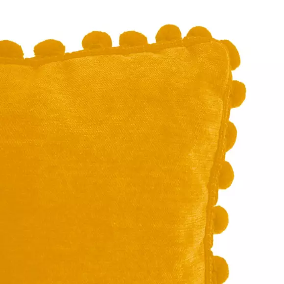 Cojín (40 cm) Pompones Amarillo ocre 3