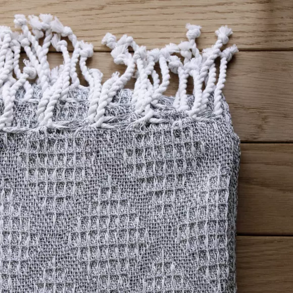 Manta  algodón reciclado (160 cm) Dune Gris claro 3