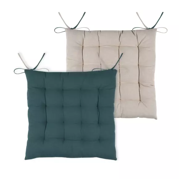 Cojín de silla cuadrado Duo Azul verde